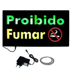 Painel de Led Letreiro Luminoso Proibido Fumar 49 CM X 24 CM - MPL-6627​