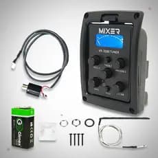 Captador Circuito Pré-amplificador Com Afinador Digital Para Violão Mixer VX-3100 - Preto