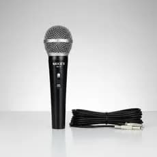 Microfone Com Fio Para Karaoke Palestra Igreja Evento Pastor Palestrante com cabo de 3 Metros Mixer Preto