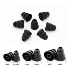 3 Pares Pads Borrachinha Silicone Para Fone De Ouvido In Ear Tripla Falange Tamanho Pequeno, Médio e Grande