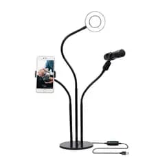 Suporte Para Gravação de Vídeo 3 em 1 Com Ring Light YouTubers XC-RL-03