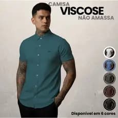 Camisa que não amassa Camisa social Masculina Manga Curta Slim Fit