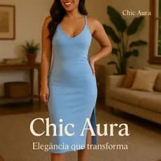 CHIC AURA - Vestido Midi Canelado com Fenda