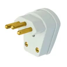 Plug Macho 2p+t 10a 90graus Cinza Fame Pino Maciço Original