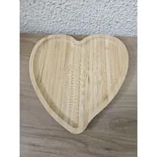 Bandeja Coração Bambu Natural Premium Original Aparador Pires Xícara Souplast Multiuso Decorativa