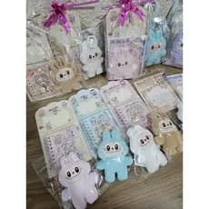 kit Papelaria Fofa Kawaii Labb nova versão Caderninho Post it caneta Chaveiro Pelucia Presente fofo