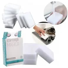 Esponja Magica Branca Limpeza Remove Manchas Sujeiras Bucha