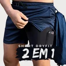 Shorts Para Academia Bermuda 2 em 1 Forrados Com Bolso Extra Original Treino Esporte Dry