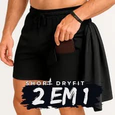 Short Masculino 2 em 1 Ultra Performance Com proteção Uv+20 Resistente