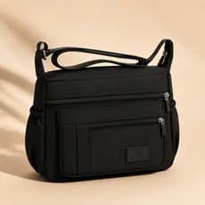Bolsa Feminina Transversal De Ombro Impermeável Nylon 5 Compartimentos Multiuso Casual Passeio Cores