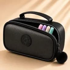 Estojo Escolar Metálico Organizador Box Juvenil 50 Pens Com Alça Com Divisórias Faculdade Trabalho