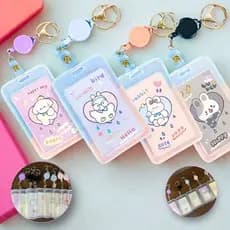 Porta Crachá Retrátil Suporte Cartão Roller Clip Trabalho Evento Porta Card K-pop Kawaii Cores