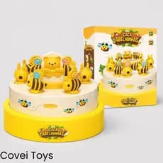 Brinquedo Jogo Caça Abelhinhas Giratória Com Musica E Luz Jogo Interativo Infantil Educativo Covei Toys