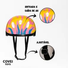 Kit De Proteção Completo Infantil Com Capacete Joelheira Cotoveleira Munhequeira 7 Peças