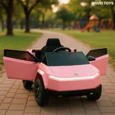 Carrinho Eletrico Infantil 12v Controle Remoto Som Led Suporta Até 30kg Cybertruck Rosa