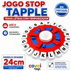 Jogo Tapple Stop Trava Letras com Temporizador em Português Jogo de Tabuleiro  Família Palavras
