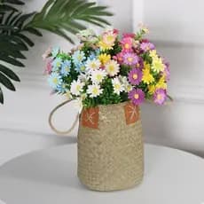 Gerbera Margarida Buque com 15 Flor Artificial P/ Decoração Casamento, Arranjos, Decorar Festas e casa SX-9078