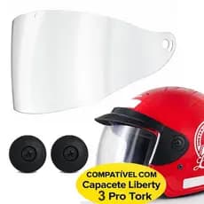 Kit Viseira Cristal Anti Risco + Parafuso Para Capacete ProTork Liberty Three
