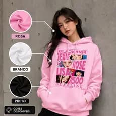 Moletom Blackpink Moletom Kpop Moletom Feminino Moletom Rosa Moletom Flanelado Moletom com Capuz Moletom Canguru Blusa B