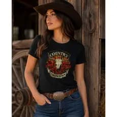 Camiseta Country Feminina, Camiseta Western, Camiseta Cowgirl, Camiseta Rodeio
