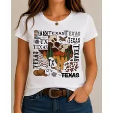 Camiseta Feminina Camiseta Texas Feminina Camiseta Country Feminina Western Camiseta Rodeio Moda