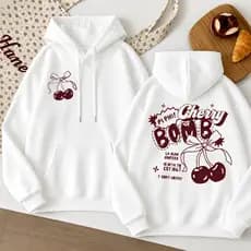 Moletom Canguru Cherry Bomb Feminino Moletom Feminino Moda Kawaii MODA Feminina
