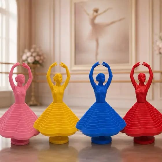 Bailarina Sensorial 3D Decorativa 17 cm  – Impressão 3D Articulada e Relaxante