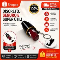 Porta Batom Chaveiro 3D Compacto Portátil – Prático, Estiloso e Ideal para o Dia a Dia💄🔑