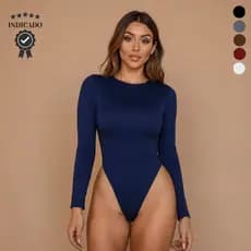 BODY MANGA LONGA FEMININO FORRADO SUPLEX BORY BLUSINHA SEGUNDA PELE INVERNO ELEGANTE BODI BABY TEE F