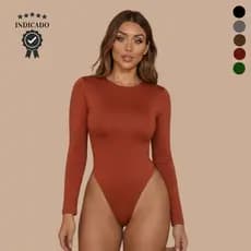 body manga longa feminino boris manga comprida bory Elegante blusa feminina estilosa Bori Gola Careca Gola redonda