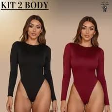KIT 2 body de frio feminina Bori gola redonda blusinha feminina de frio inverno blusa segunda pele golinha estilosa