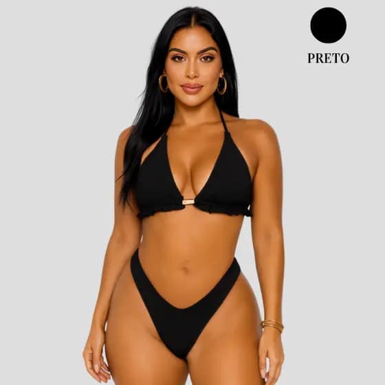 Biquíni Cortininha Feminino forrado Biquine Femenino Moda Praia Verão 2026 Bikini Marquinha Suplex Poliamida