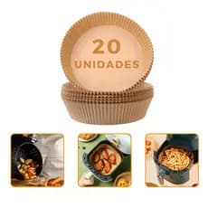 20 peças forma de airfryer descartável antiaderente de papel cozinha redondo fritadeira cozimento