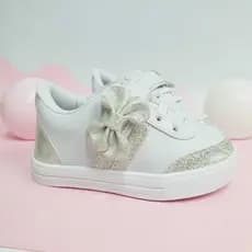 Tênis Infantil Menina Lacinho Casual Confortável Velcro Feminino