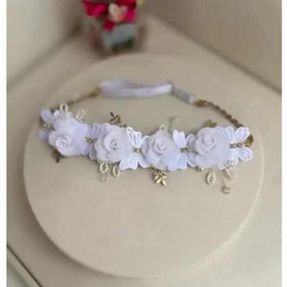 Tiara batizado, tiara daminha, tiara casamento, tiara de bebê, tiara infantil