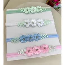 kit faixinha jardim encantado, faixinha de bebê, tiara de bebê, tiara recém nascido, tiara de luxo