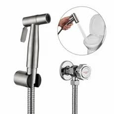 Ducha Higiênica Preta Premium + Válvula Dupla Metálica Kit Completo Banheiro