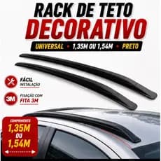 Rack De Teto Decorativo Slim Preto TG Poli 1,35m Universal