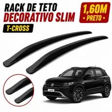 Rack Teto Decorativo Universal Slim 1,60m Preto TG POLI Sem Furos Com Fita 3M