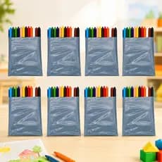 Kit 8 Pacote De Giz De Cera Radex 12 Cores Escolar Entrega Imediata Papelaria