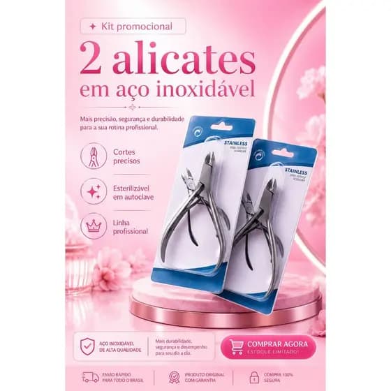 Kit promocional 2 alicates em aço inoxidável