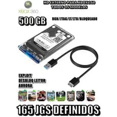 HD GAMER EXTERNO XBOX 360 165 JGS BLOQUEADO/RGH/JTAG/LT/LTU/LT2.0/3.0 165 JGS