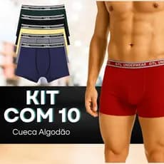 kit 3/5/10 Cuecas Boxer de Cotton Algodão Confortável