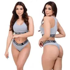 Conjunto Top Nadador E Calcinha Academia e Dia a Dia