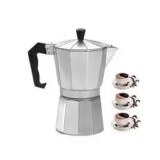 Cafeteira Italiana 3 Xicaras Expresso Moka Luxo em aluminio.