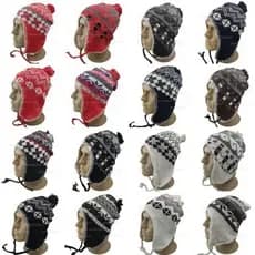 Touca Gorro Inverno De Lã  Com Tapa Orelhas Unisex Estilo Peruano Desenhos Sortidos Adultos Tipo Chaves