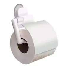 Suporte Porta Papel Higiênico branco Com tampa Ventosa