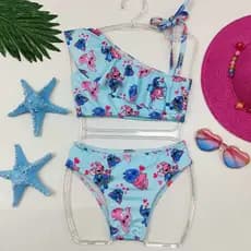 Biquini Infantil Com Babado Moda Praia Piscina Tamanhos 4 ao 12