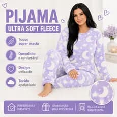 1 PIJAMA FEMININO ULTRA SOFT PELUCIADO OUTONO INVERNO FLEECE