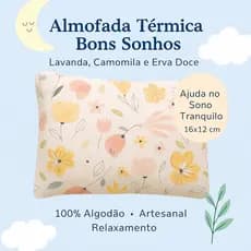 ALMOFADA BONS SONHOS BEBÊ - Bolsa Térmica de sementes para auxílio no SONO do bebê - natural
